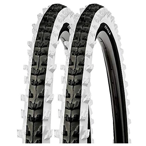 Mountain Bike Tyres : P4B 2 x 20 inch bicycle tyres (50-406), 20 x 2.00, very good grip in all situations, smooth running, for mountain bike, children's tyres in black / white.
