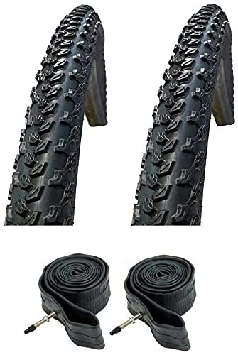Mountain Bike Tyres : PAIR Baldwins 29 x 2.10 BLACK Mountain Bike Off Road Tyres & Presta Valve Tubes