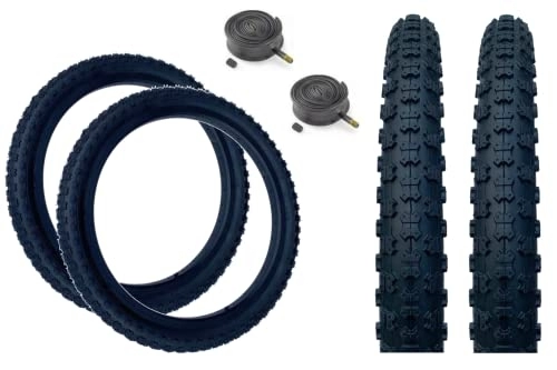 Mountain Bike Tyres : PAIR Baldy's 16 x 1.75 BLACK Kids BMX / Mountain Bike Tyres And Schrader Tubes