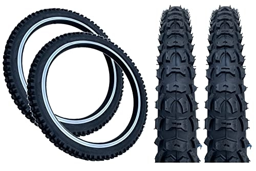 Mountain Bike Tyres : PAIR Baldy's 18 x 2.125 BLACK Kids Mountain Bike Chunky Tyres