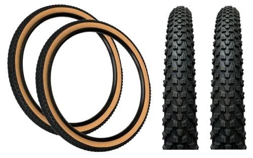 Mountain Bike Tyres : PAIR Baldy's 27.5 x 2.10 AMBER WALL Mountain Bike Chunky Off Road Tyres