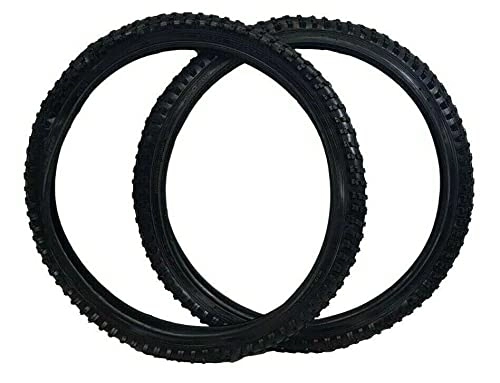 Mountain Bike Tyres : Pair MTB 24 X 2.10 (50-507) MTB 24" Mountain Bike Bicycle Black Tyres