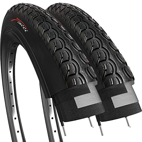 Mountain Bike Tyres : Pair of Fincci Road Mountain Hybrid Bike Bicycle Tyre Tyres 26 X 1 3 / 8 37-590