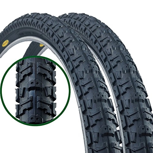 Mountain Bike Tyres : Pair of Fincci Road Mountain MTB Mud Offroad Bike Bicycle Tyre Tyres 26 x 2.35 57-559