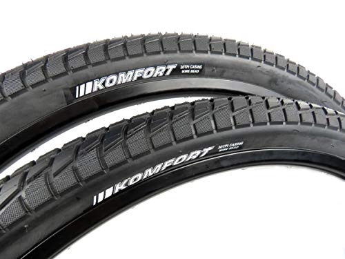 Mountain Bike Tyres : Pair of KENDA K841A KOMFORT Bike Tyres, 27.5 x 1.95, Hybrid, City, Universal, Urban, Comfort, ETRTO 48-584