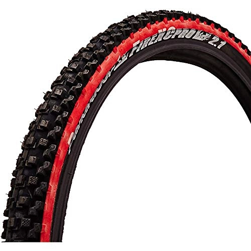Mountain Bike Tyres : Panaracer Fire XC Pro Tubeless Compatible Folding Tyre, Black / Red, 26 x 2.10