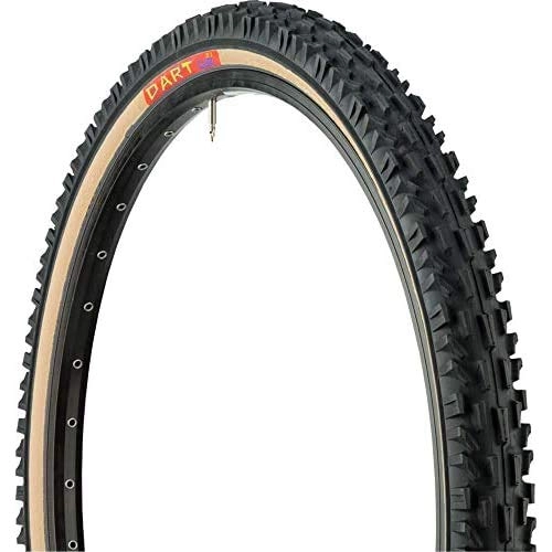 Mountain Bike Tyres : Panaracer Unisex's Dart Classic MTB Folding Tyre, Black / Amber, 26 x 2.1-Inch