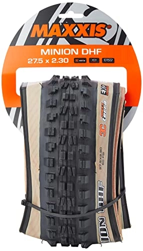Mountain Bike Tyres : Product title: Maxxis Minion DHF Folding Dual Compound Exo / tr / skin Wall Tyre - Black / Pear, 27.5 x 2.30-Inch