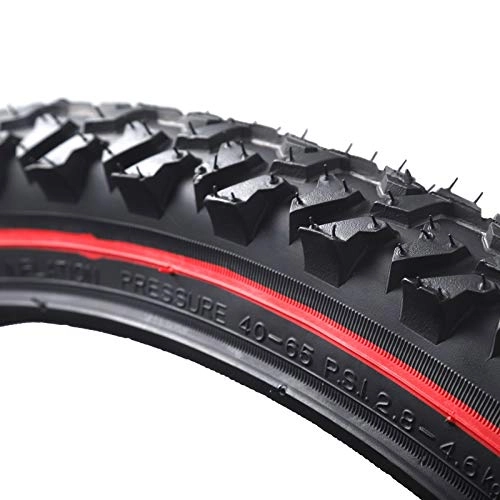 Mountain Bike Tyres : Qivor Bicycle Tires 26 2.125 MTB 26 Inch 24 Inch 1.95 Wire Bead Tyres Mountain Bike Tire Large Tread Strong Grip Cross-country (Color : 26x2.1 red)