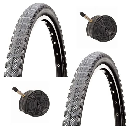 Mountain Bike Tyres : Raleigh Cross Life 26" x 1.90 Mountain Bike Tyres with Schrader Tubes (Pair)