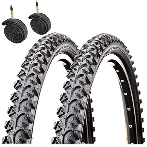 Mountain Bike Tyres : Raleigh CST T1280 Annupurna 26" x 1.95 Mountain Bike Tyres with Presta Tubes (Pair)