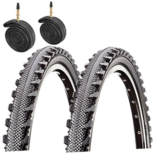 Mountain Bike Tyres : Raleigh CST T1303 Offroad 26" x 1.95 Mountain Bike Tyres with Presta Tubes (Pair)