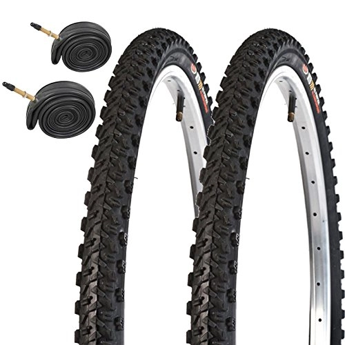 Mountain Bike Tyres : Raleigh CST T1812 26" x 1.95 Mountain Bike Tyres with Presta Tubes (Pair)