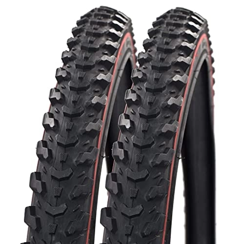 Mountain Bike Tyres : Raleigh T1310 Eiger Redline 26" X 1.95 Mountain Bike Tyres (Pair)