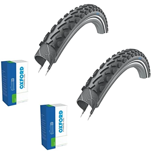 Mountain Bike Tyres : Raleigh XLC TourX 700 x 40c Touring / Hybrid / MTB Bike tyres (Pair) + Oxford Schrader Valve tubes (pair)