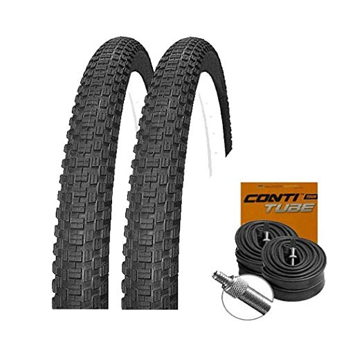 Mountain Bike Tyres : Reifenset Schwalbe Table Top Performance MTB Tyres 57-507 / 24 x 2.25 + Conti Hoses Dunlop Valve Set of 2