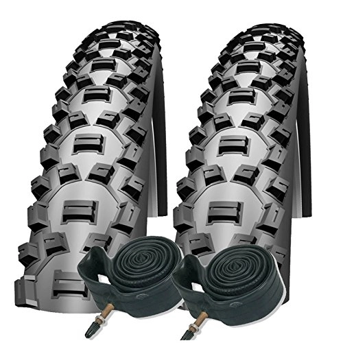 Mountain Bike Tyres : Schwalbe Nobby Nic 26 x 2.25 Mountain Bike Performance Tyres Presta Inner Tubes (Pair)