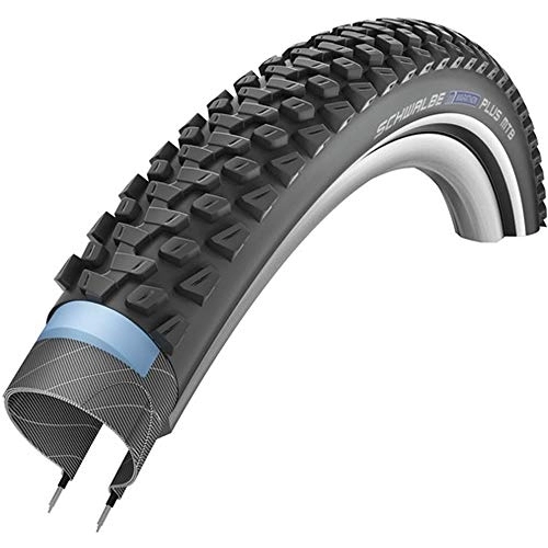 Mountain Bike Tyres : Schwalbe Tyre Marathon Plus MTB 27.5 x 2.1 Inch 54-584 mm Black Reflex 1+ Patches