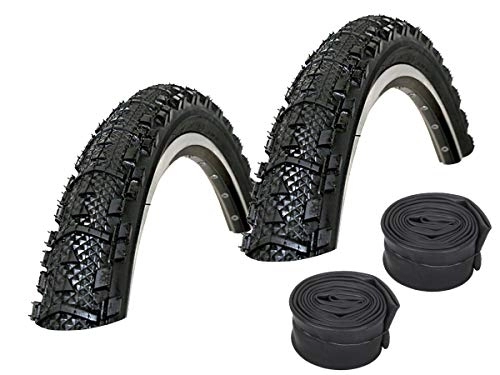 Mountain Bike Tyres : Set: 2 x Kenda Kwick K879 ATB / MTB Tyre 50-559 / 26x1.95 + Conti Tube Racing Type