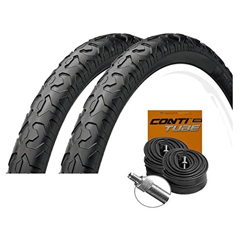 Mountain Bike Tyres : Set: 2x Continental Town and Country 26x1.90 / 47-559+ Conti Tubes Express Valve