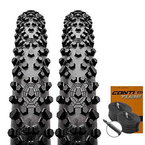 Mountain Bike Tyres : Set: 2x Continental Vertical MTB Tyre 26x2.30 / 57-559+ 2Conti Tube Racing Type