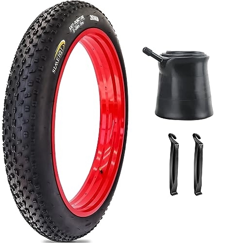 Mountain Bike Tyres : SIMEIQI 26"X4.0" Inch E-Bike Fat Bike Tire and Tube Electric Bike Tricycle Tyres Foldable Replacement Tire for All Terrian Mountain Snow E-Bike Urban City Street Road Bicycle