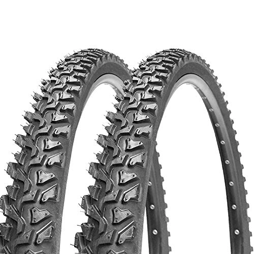 Mountain Bike Tyres : SUSHOP 24X1.95 / 26X1.95 Mountain Tyres for Road Mountain MTB Mud Dirt Offroad Bike Bicycle, MTB Tyre Puncture Resistant High Grip (Pack of 2), 26x1.95