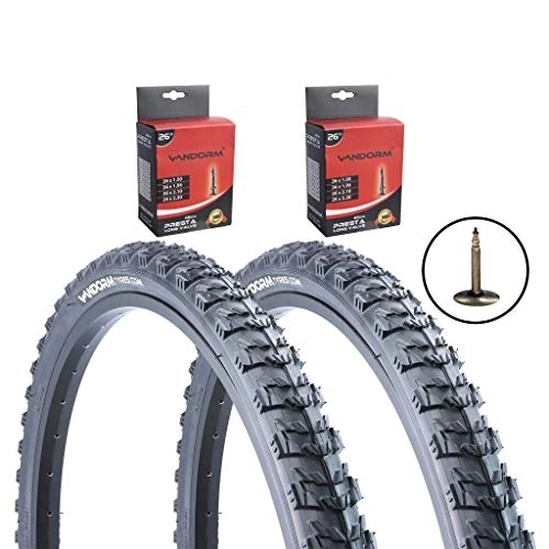 Mountain Bike Tyres : Vandorm 26" x 1.95" Fury XC MTB Tyres (PAIR) and Presta Tubes - P1014 x 2