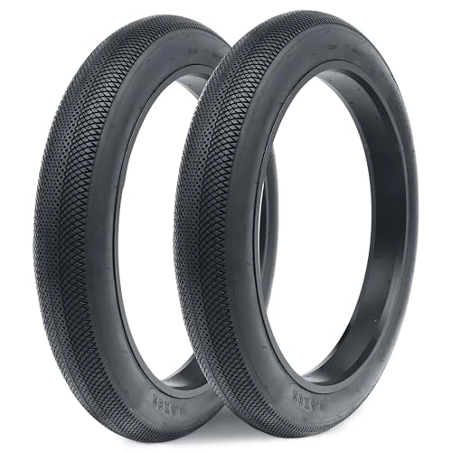 Mountain Bike Tyres : WEEROCK Bike Fat Tire 20 x 4.0 Two Pack Inch Bicycle Fat Tyre Folding Bead Tire Electric Bike Tires Compatible Wide Mountain Snow Bicycle, Brown Black