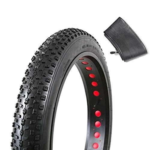 Mountain Bike Tyres : Wire Bead Fat Bike Tires 26×4.0" Fat Tire Bike Tire Mountain Bike Accessory (1 Tire and 1 Tube)
