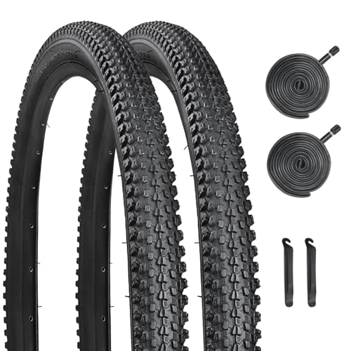Mountain Bike Tyres : YILUXING Mountain Bike Tire, 24 / 26 X 2.125 Inch Folding Bead Replacement Bicycle Tire for MTB Beach Cruiser Bike (2 Pack-26x2.125)