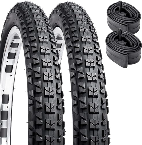 Mountain Bike Tyres : YunSCM 26" Bike Tire 20x2.125, 54-4.6 ETRTO with Excellent 5mm Puncture Protection for 20 x 2.125 MTB Mountain Gravel Bike Bicycle - Pack of 2