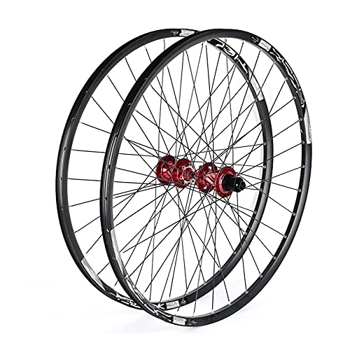 Mountain Bike Wheel : 12 Speed Mountain Bike Wheelset, 29 / 26 / 27.5 Inch Bicycle Wheel, Double Walled Aluminum Alloy MTB Rim Fast Release Disc Brake 32H, 26in