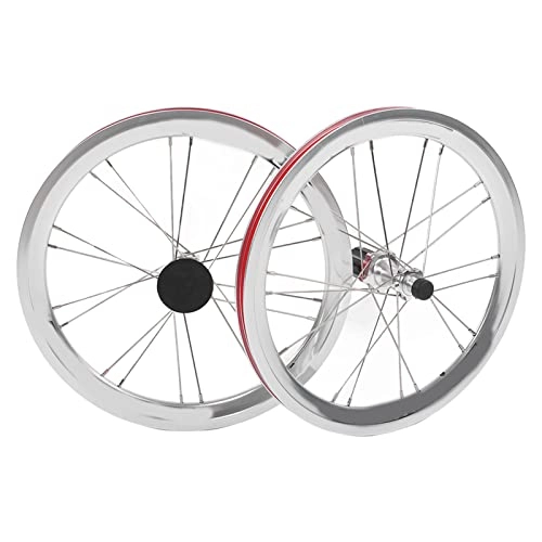 Mountain Bike Wheel : 16 Inch Bike Wheels, Excellent Performance Bicycle Wheelset Front 2 Rear 4 Bearings for Mountain Bike(Silver)
