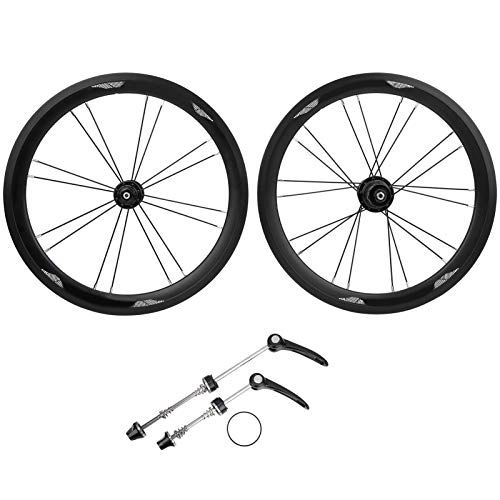Mountain Bike Wheel : 16" Mountain Bike Wheel Set Speed Disc Brake Rotors High Pressure Nylon Tire Pad Anodized Black Matte Rim