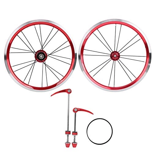 Mountain Bike Wheel : 16in Bicycle Wheelset Bicycle Rear Wheel Double Wall MTB Rim Disc Brake for Mountain Bike(Red)