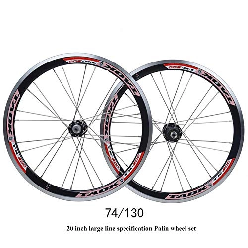 Mountain Bike Wheel : 20 inch Alloy Mountain Disc Double Wall 406 Palin bearing wheel set 74 / 130 open file SP8 folding wheel