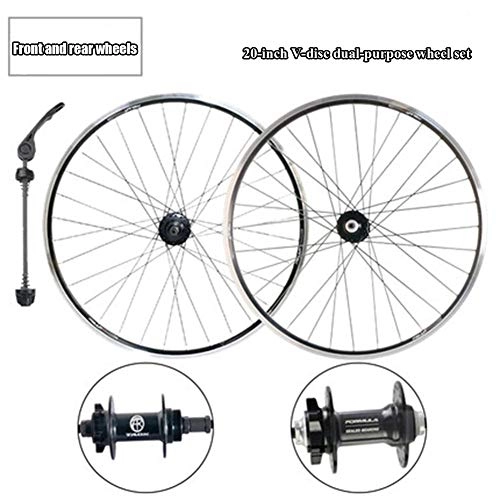 Mountain Bike Wheel : 20 inch Bicycle wheel set, Alloy Mountain Disc Double Wall 7 / 21 speed brake disc brakes split mountain bike wheel