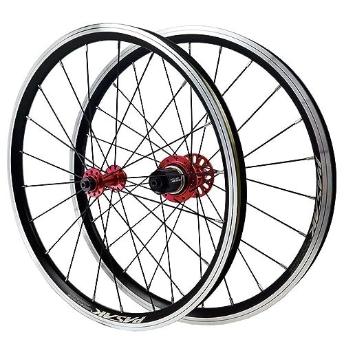 Mountain Bike Wheel : 20 Inch Mountain Bike Wheelset QR 406 / 451 V Brake Rims Sealed Bearing Hubs Front / rear Wheels 20 / 24H Support 7-12 Speed Cassette BMX / MTB Wheelset Front 74mm Rear 130mm (Color : Red, Size : 406)