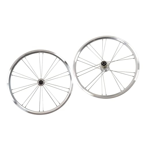 Mountain Bike Wheel : 20 Inch Mountain Bike Wheelset Silver Bike Wheel Set with Quick Release Skewer for Stable Riding