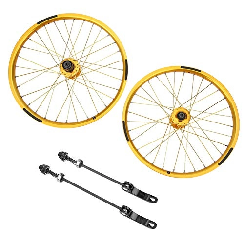 Mountain Bike Wheel : 20 Inches Bike Wheelset, 2 Pcs Ultra-Light 32 Holes Road BMX Mountain Bike Bicycle Front Rear Wheel Set Rims, Aluminium Alloy, Cycling Accessory