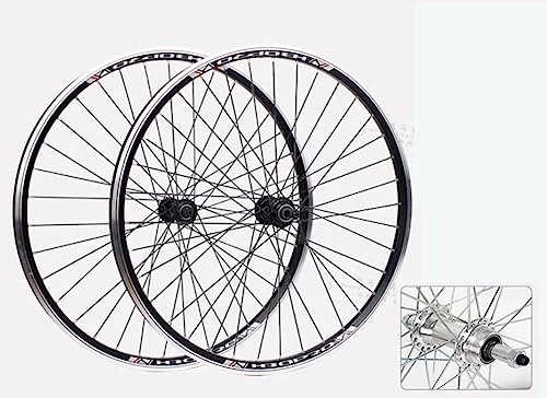 Mountain Bike Wheel : 20" mountain bike wheelset V-brake rims Front 2+ rear 2 Sealed bearing hubs Support 6 / 7 / 8 speed Rotary freewheel QR (Color : Silver, Size : 406)