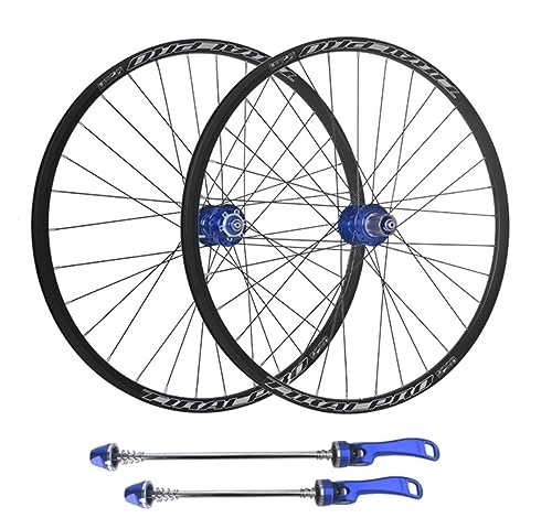 Mountain Bike Wheel : 24 / 26 / 27.5 / 29 Inch Mountain Bike Wheelset Disc Brake Sealed Bearing Hubs Support 8-12 Speed Cassette Quick Release Wheelset Front 9*100mm Rear 10*135mm Front / Rear Wheel 32H ( Color : Blue , Size : 26i