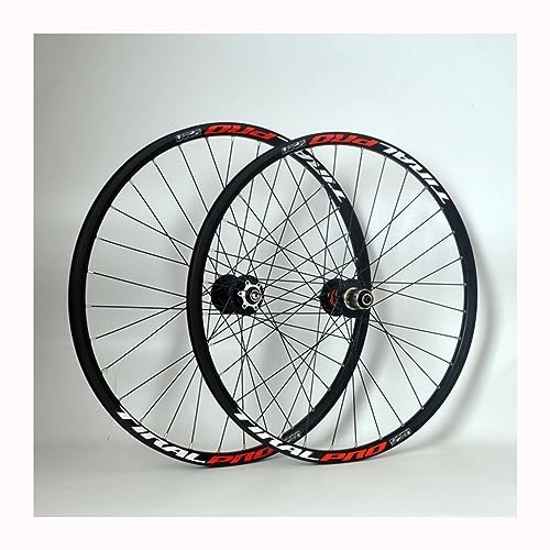 Mountain Bike Wheel : 24 / 26 / 27.5 / 29 Inch Mountain Bike Wheelset Disc Brake Sealed Bearing Support 8-12 Speed Cassette QR Wheel Set Front 100 * 9mm Rear 135 * 10mm Front / Rear Wheels 32H (Color : Black, Size : 27.5inch)