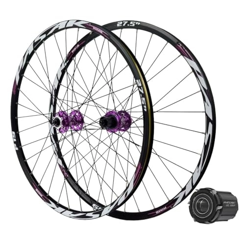 Mountain Bike Wheel : 24 Inch Mountain Bike Wheels 26 27.5 29 Inch Aluminum Alloy Hybrid Bike Hub Disc Brake 32 Spoke Front & Back Cycling Wheels MTB Rim for 7-12 Speed 2250g (Color : Purple, Size : 29 inch)