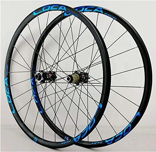 Mountain Bike Wheel : 26" 27.5" 29" 700C Bike Wheelset, Thru Axle Ultralight Front / Rear Wheel Set Rim 8-12 Speed Disc Brake Mountain Road Bicycle Wheels Wheelset (Color : Blue, Size : 27.5Inch)