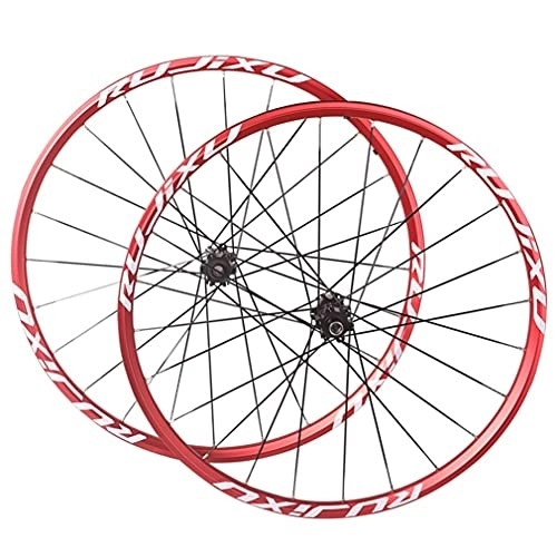Mountain Bike Wheel : 26" 27.5" 29" Bicycle Wheels MTB Mountain Bike Wheelset Bolt On Disc Brake 24H Rim 1920g Flat Spokes Carbon Hub Fit 7-11 Speed Cassette (Color : Red Black, Size : 26 in) (Red Black 26 in)