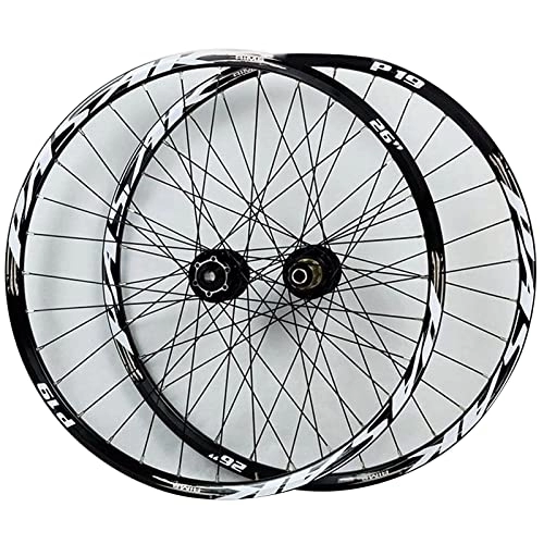 Mountain Bike Wheel : 26 / 27.5 / 29 in Double Layer Alloy Rim Mountain Bike Wheelset, Disc Brake Freewheel Bicycle Wheel 7-11 Speed 32H Quick Release Wheel
