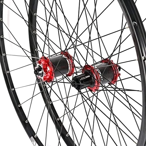 Mountain Bike Wheel : 26 / 27.5 / 29 Inch Bicycle Wheel Set For Downhill Quick Release Of Hybrid Mountain Bike Front And Rear Wheels (Color : Red, Size : 27.5 inches)