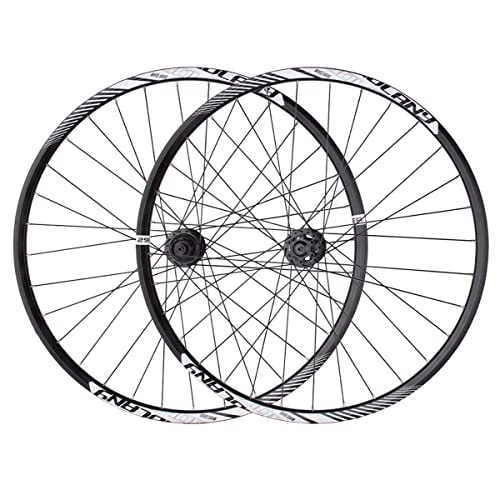 Mountain Bike Wheel : 26 27.5 29 Inch Bicycle Wheelset Disc Brake Mountain Bike Wheel Set Aluminum Alloy Double Layer Rim 32H Front Rear Wheel American Valve (Color : Black hub, Size : 29 inch)